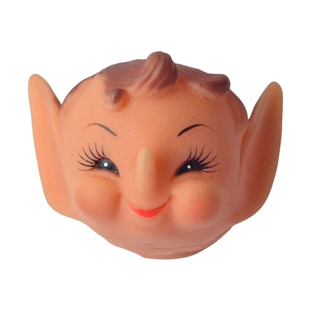 Vintage 1960s Zim's Hong Kong Elf Doll Head Vinyl Pixie Face Craft Supply Xmas